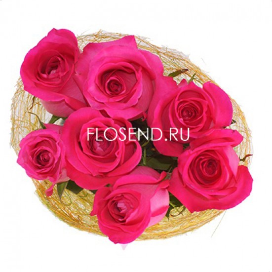 Букет «7 розовых роз» - фото 4