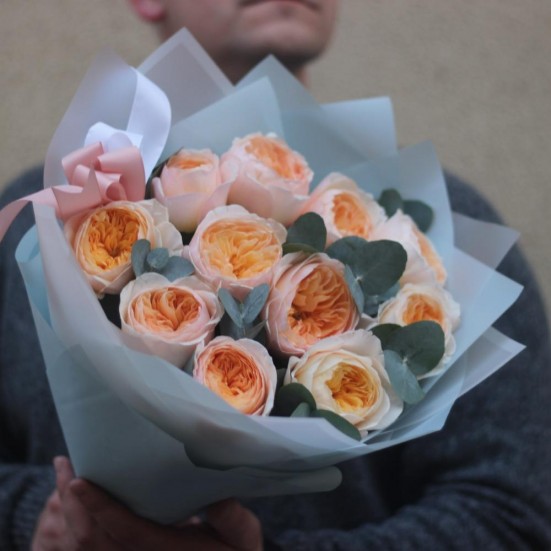 Букет из пионовидных роз Дэвида Остина - фото 5