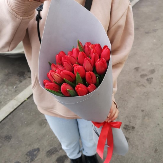 Букет «29 красных тюльпанов» - фото 2