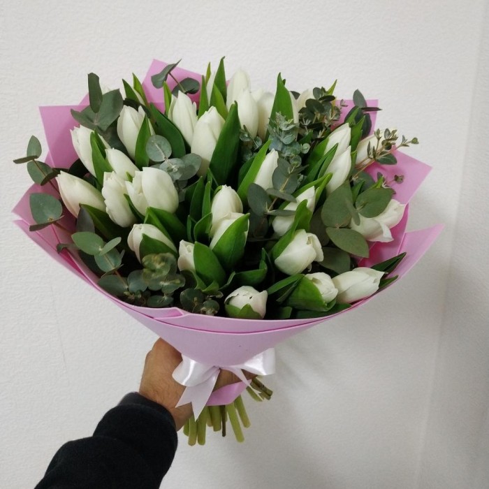 Букет «25 белых тюльпанов»